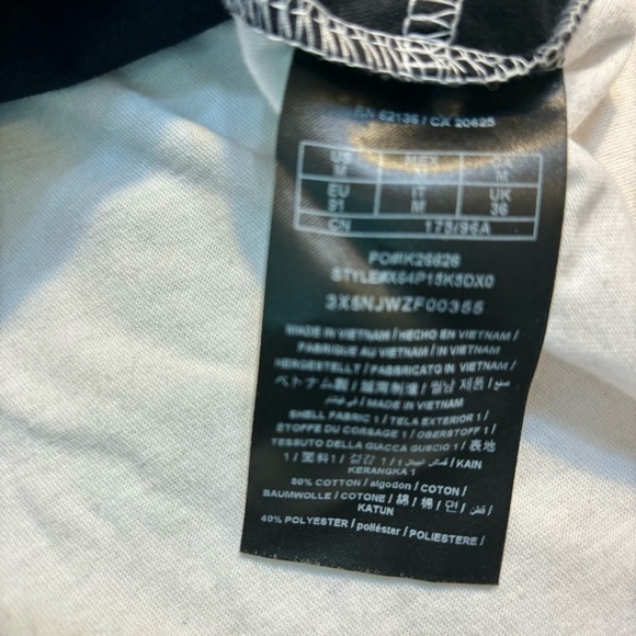 Guess Men’s Shirt Medium White Black Grey ColorBlock Short Sleeves V-Neck Y2K - Picture 6 of 10